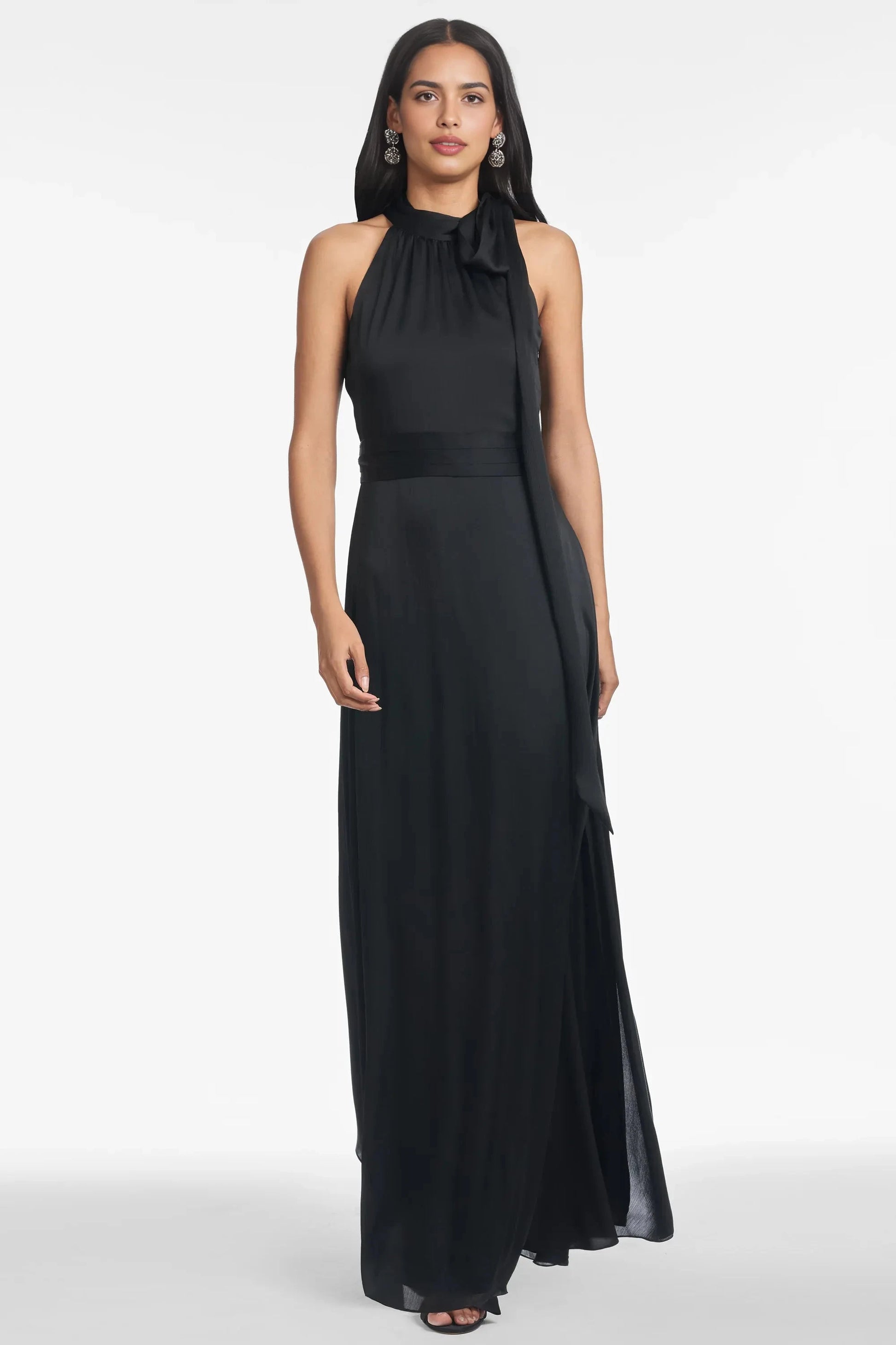 Modern Halter Mermaid Deep V Neck Sleeveless Open Back Floor Length For Ladies Evening Dress by YiHuiw