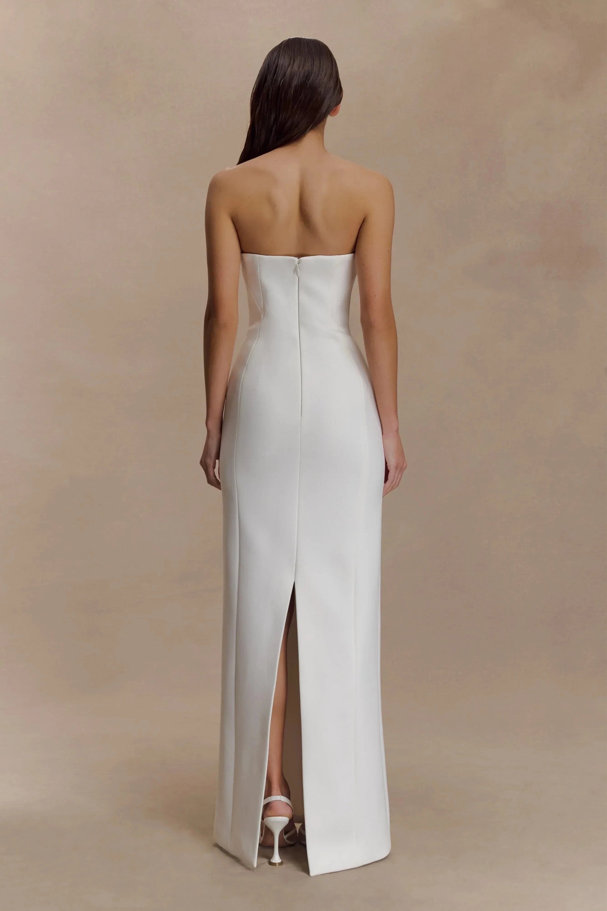 Modern Sheath Strapless Sleeveless Zipper Back Floor Length Prom Dress by YiHuiw