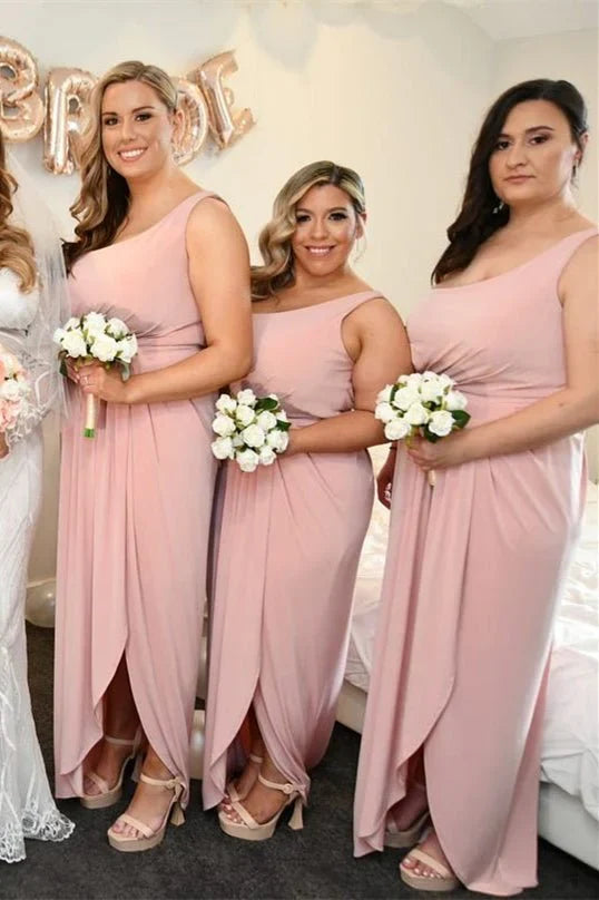 One-Shoulder Sleeveless Backless Floor-Length Wedding Dress - Yihuiw by Yihuiw