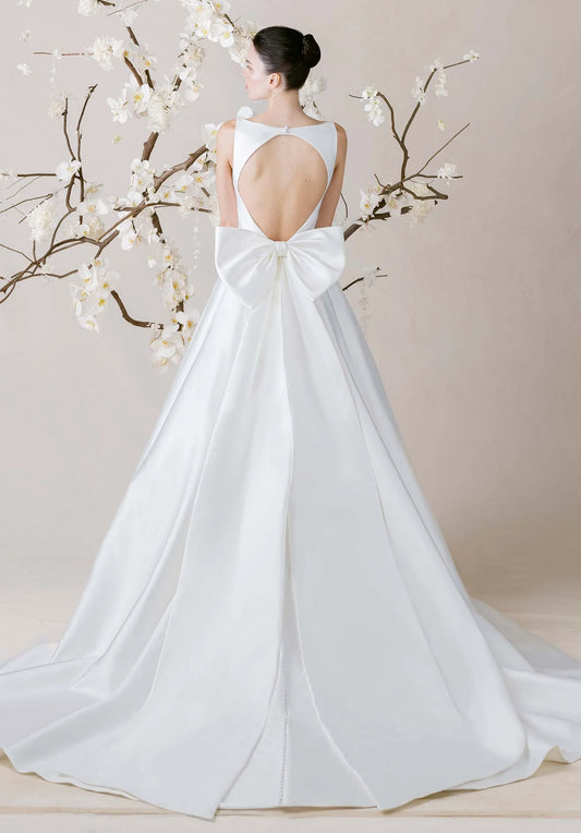 Ball Gown Satin Wedding Gown - Yihuiw by Yihuiw