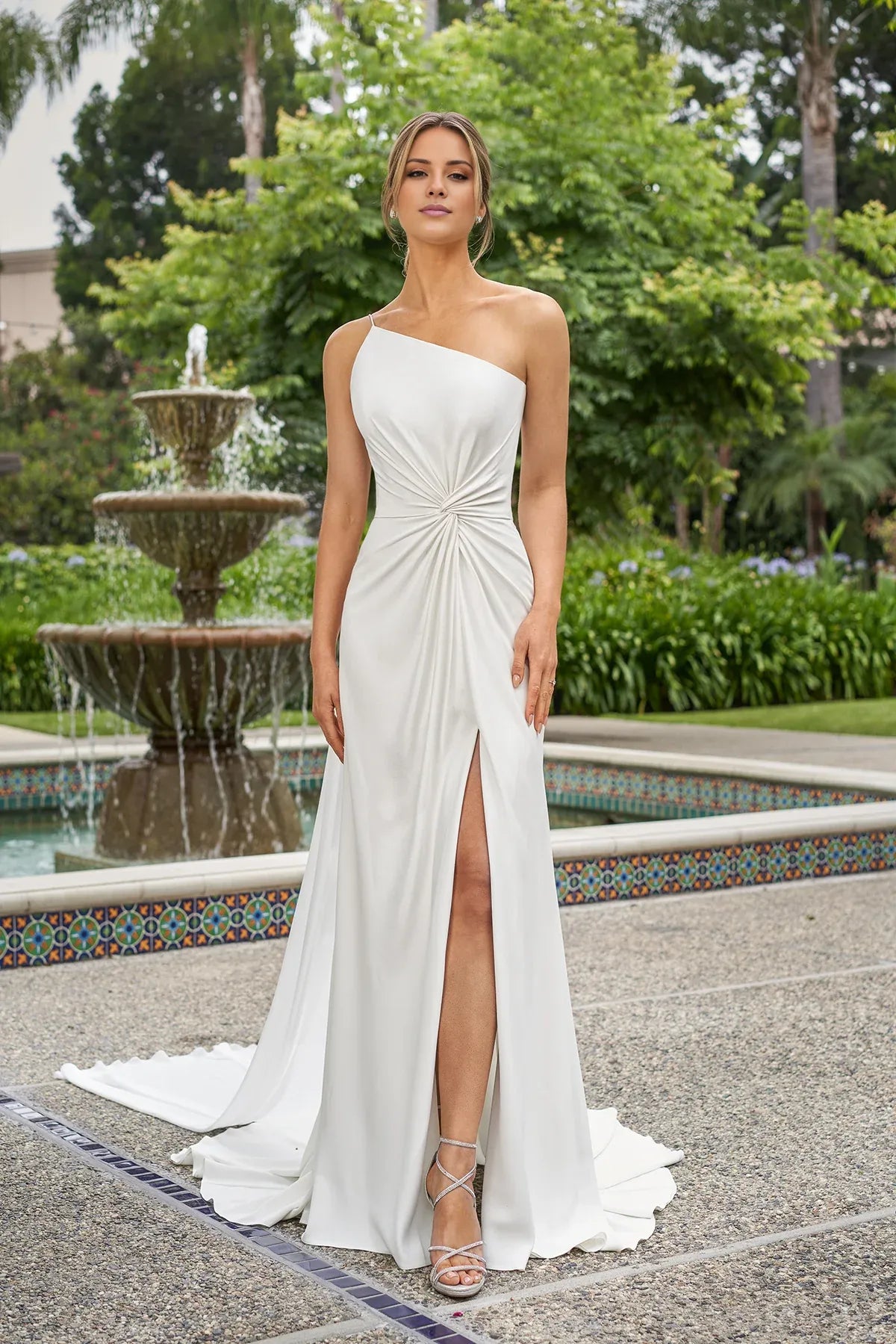 Mermaid Crepe High Slit Wedding Dress - Yihuiw by Yihuiw