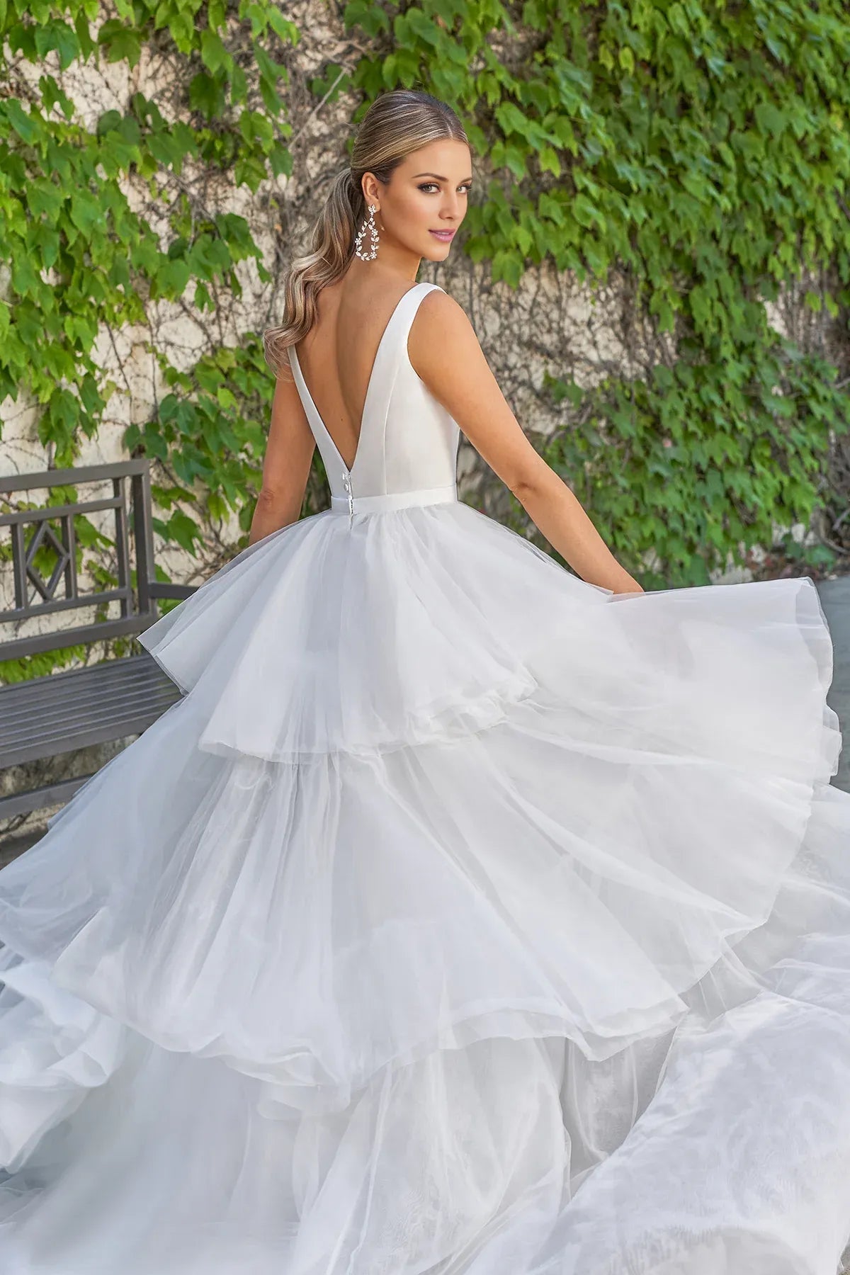 Mermaid Square Neck Satin Ruffled Wedding Dress - Yihuiw by Yihuiw