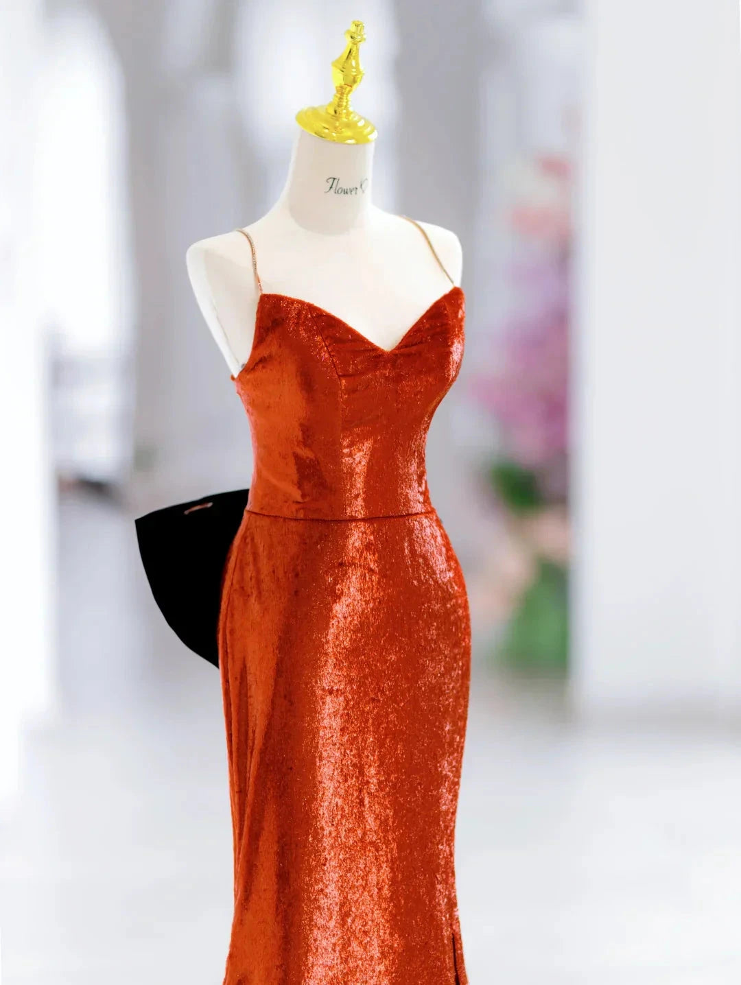 Modest Mermaid Spaghetti Straps Sequin Long Slit Evening Party Gowns Evening Dress Special Formal Dresses Prom Dress by YiHuiw