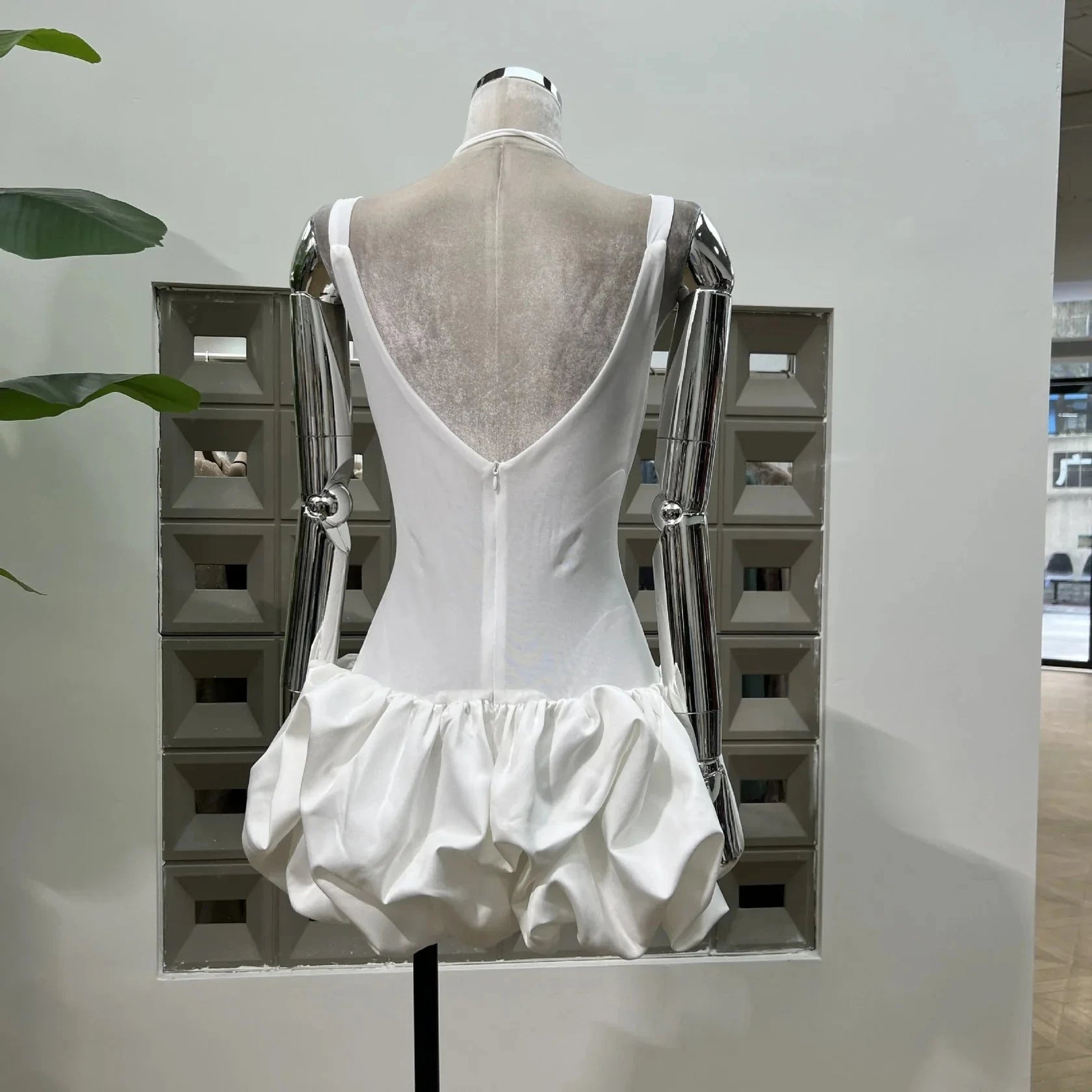 Modest Sheath Square Neck Tight Short White Formal Homecoming Dress Short 18th Birthday Outfits Graduation Dress Cocktail Dresses by YiHuiw