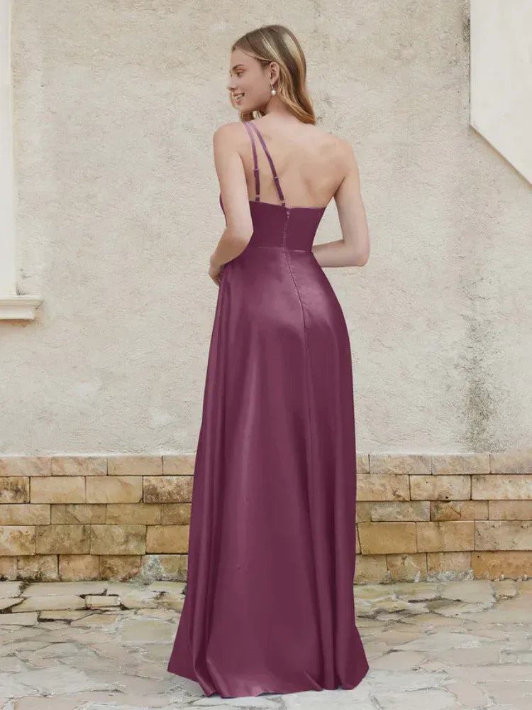 Satin High Slit Wedding Dress - Yihuiw by Yihuiw