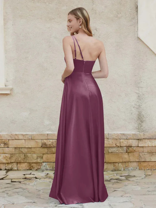 Satin High Slit Wedding Dress - Yihuiw by Yihuiw
