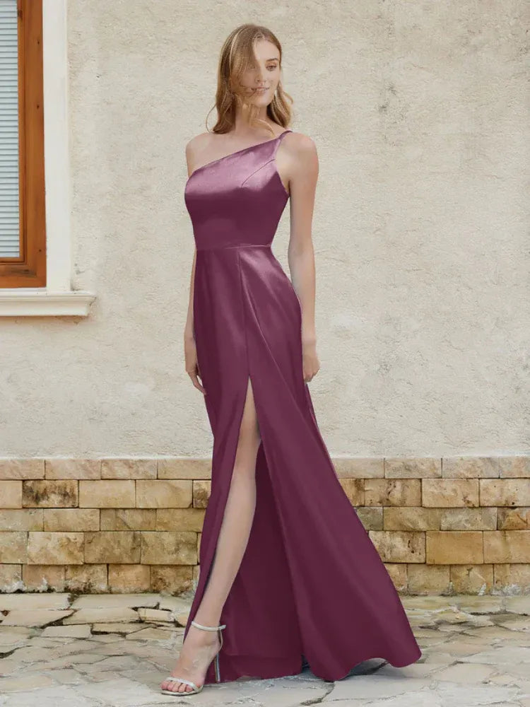 Satin High Slit Wedding Dress - Yihuiw by Yihuiw