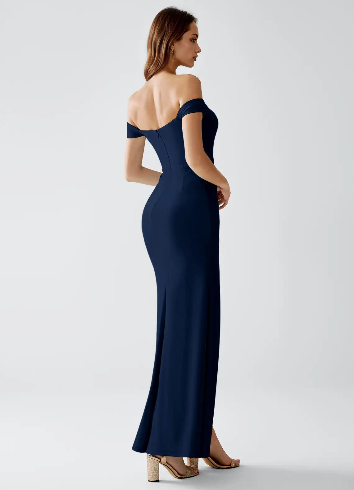 Navy Mermaid Sweetheart High Slit Floor-Length Wedding Dress - Yihuiw by Yihuiw