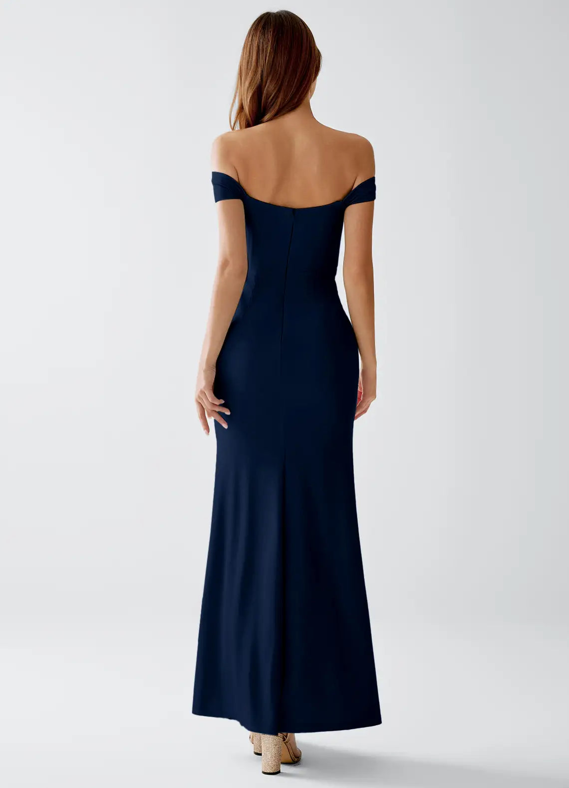 Navy Mermaid Sweetheart High Slit Floor-Length Wedding Dress - Yihuiw by Yihuiw