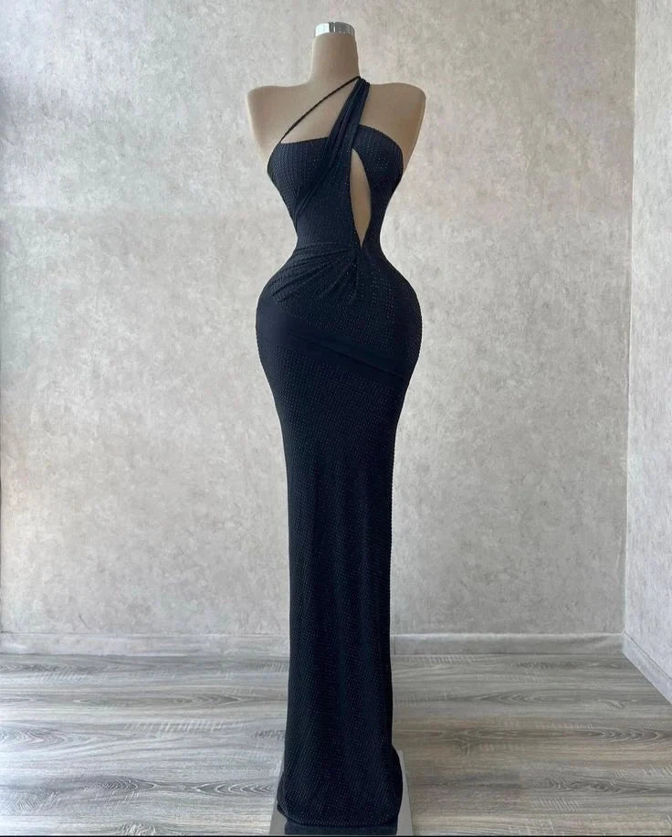 Navy blue sexy fashion tight long prom dress evening dress simple gentle atmospheric and unique desi Bring summer colors to enhance whiteness by YiHuiw