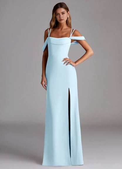 Off-Shoulder Chiffon High Slit Wedding Dress - Yihuiw by Yihuiw