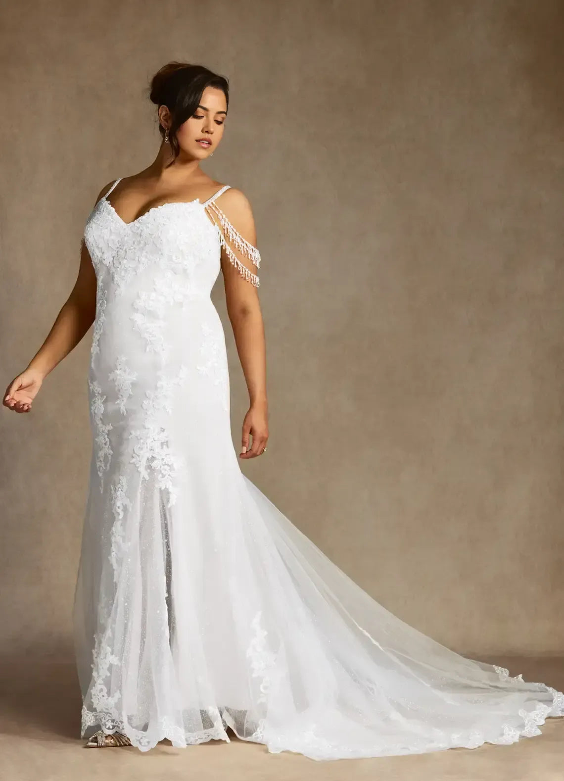 Mermaid Off-Shoulder Tulle Wedding Dress - Yihuiw by Yihuiw