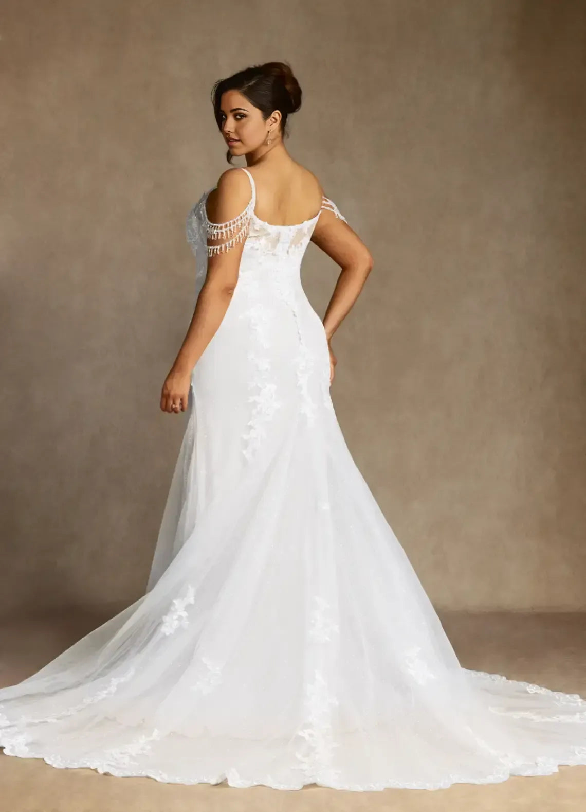 Mermaid Off-Shoulder Tulle Wedding Dress - Yihuiw by Yihuiw