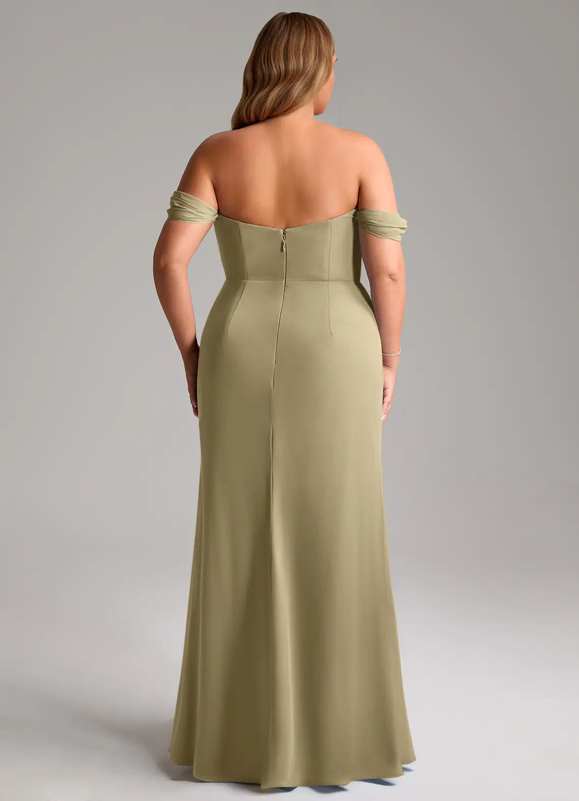 Off-Shoulder High Slit Floor-Length Wedding Dress - Yihuiw by Yihuiw