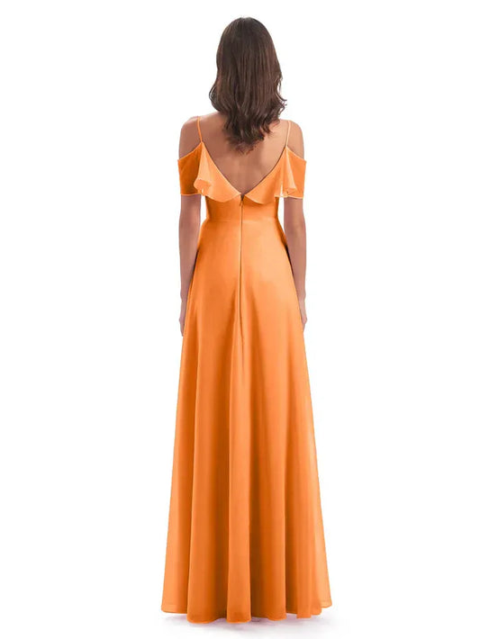 A-Line Off-Shoulder Chiffon Ruffled Wedding Dress - Yihuiw by Yihuiw