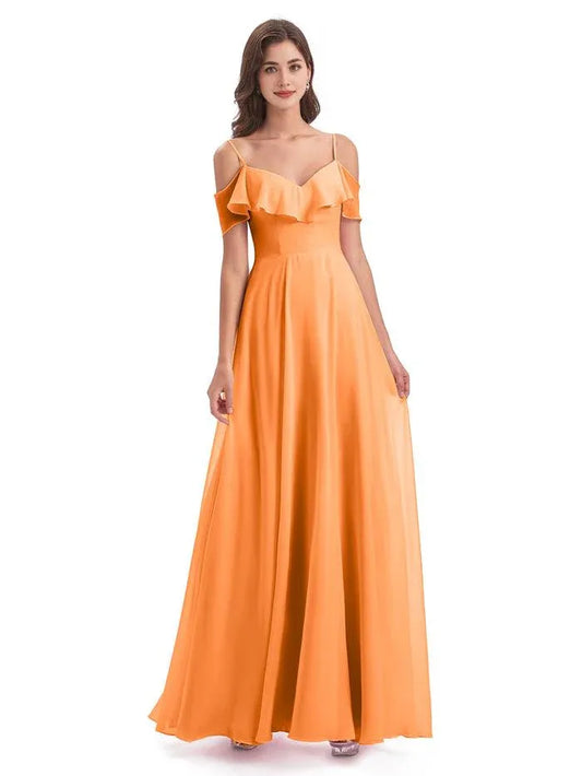 A-Line Off-Shoulder Chiffon Ruffled Wedding Dress - Yihuiw by Yihuiw