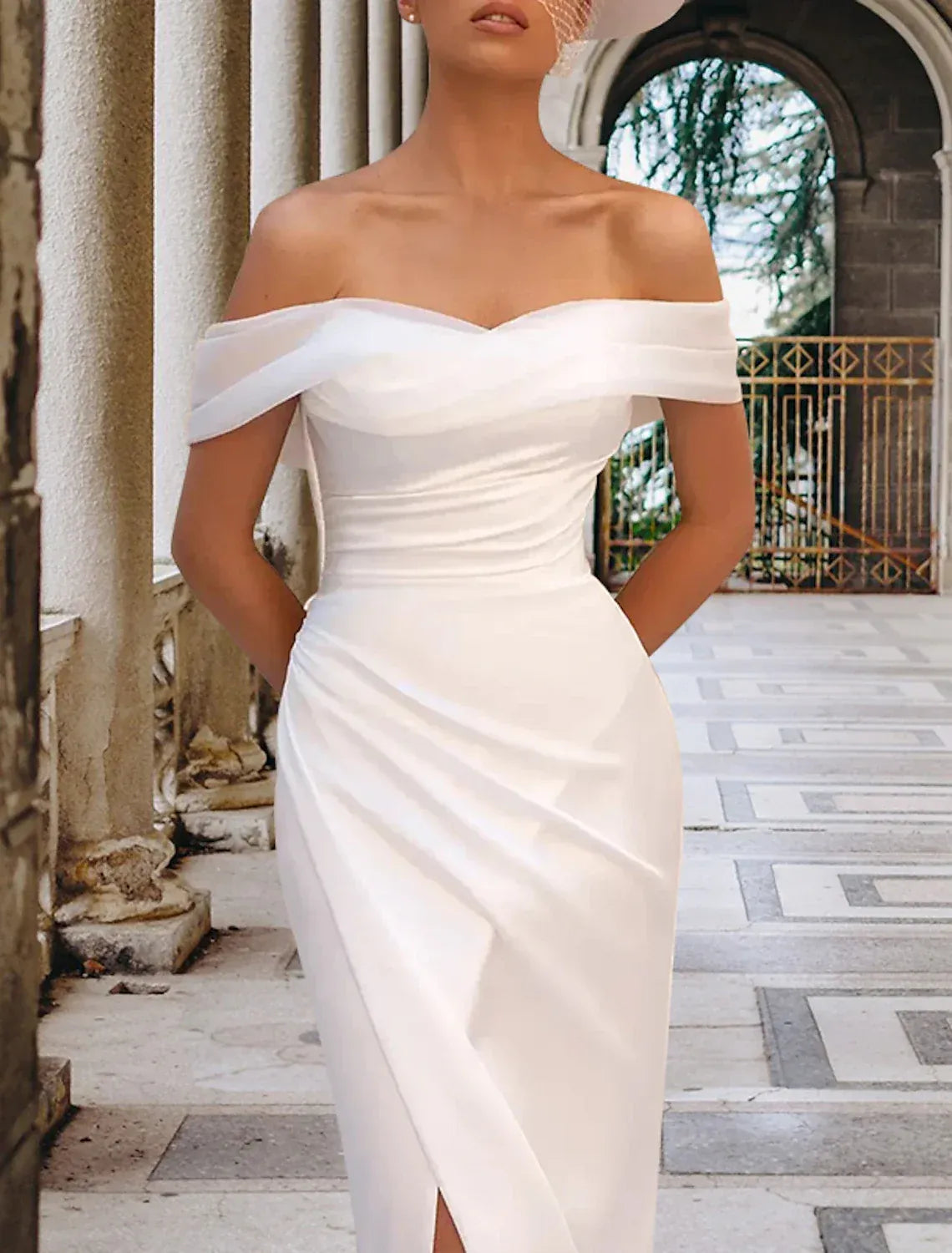 Mermaid Satin High Slit Wedding Dress - Yihuiw by Yihuiw