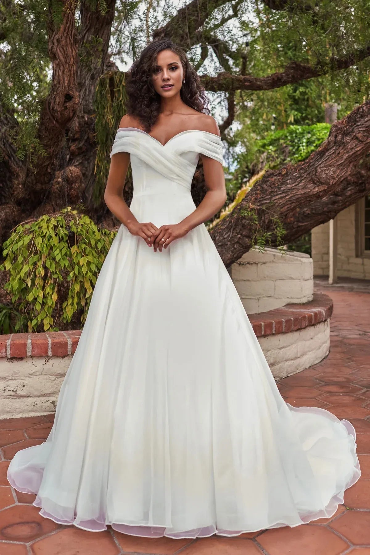 Sweetheart Tulle Button Back Draped Wedding Dress - Yihuiw by Yihuiw