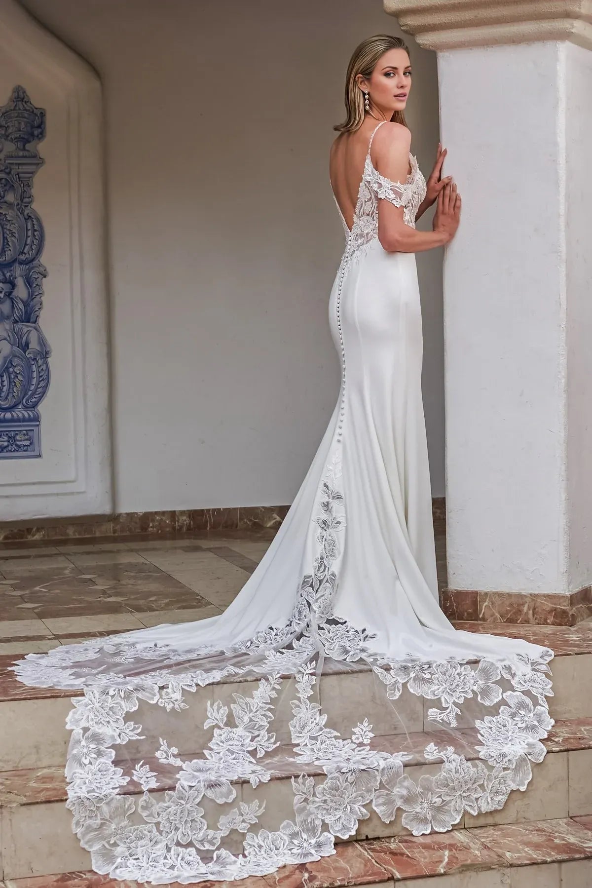 Mermaid Lace Train Wedding Dress - Yihuiw by Yihuiw
