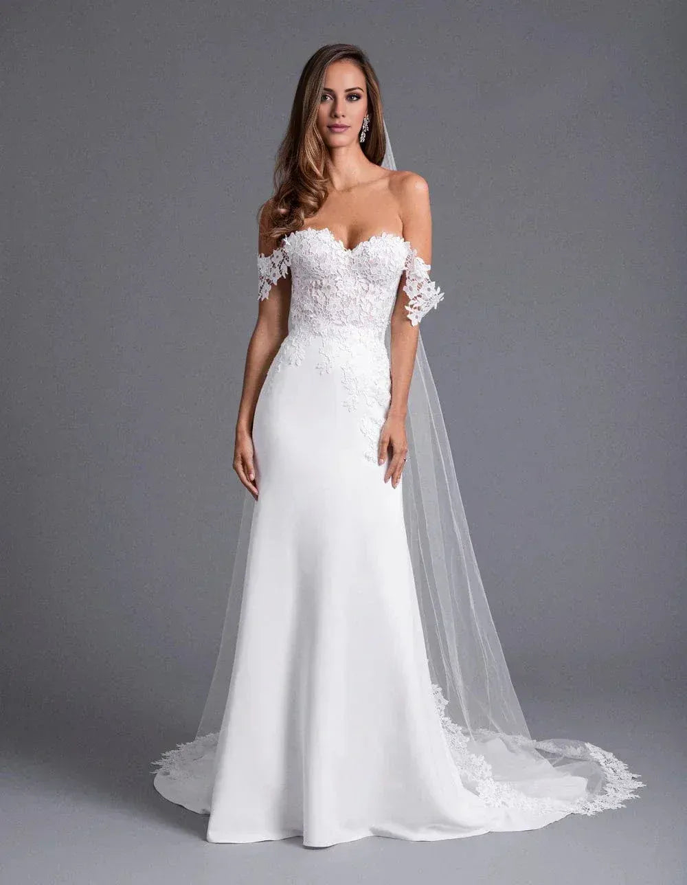 Mermaid Lace Button Back Wedding Dress - Yihuiw by Yihuiw