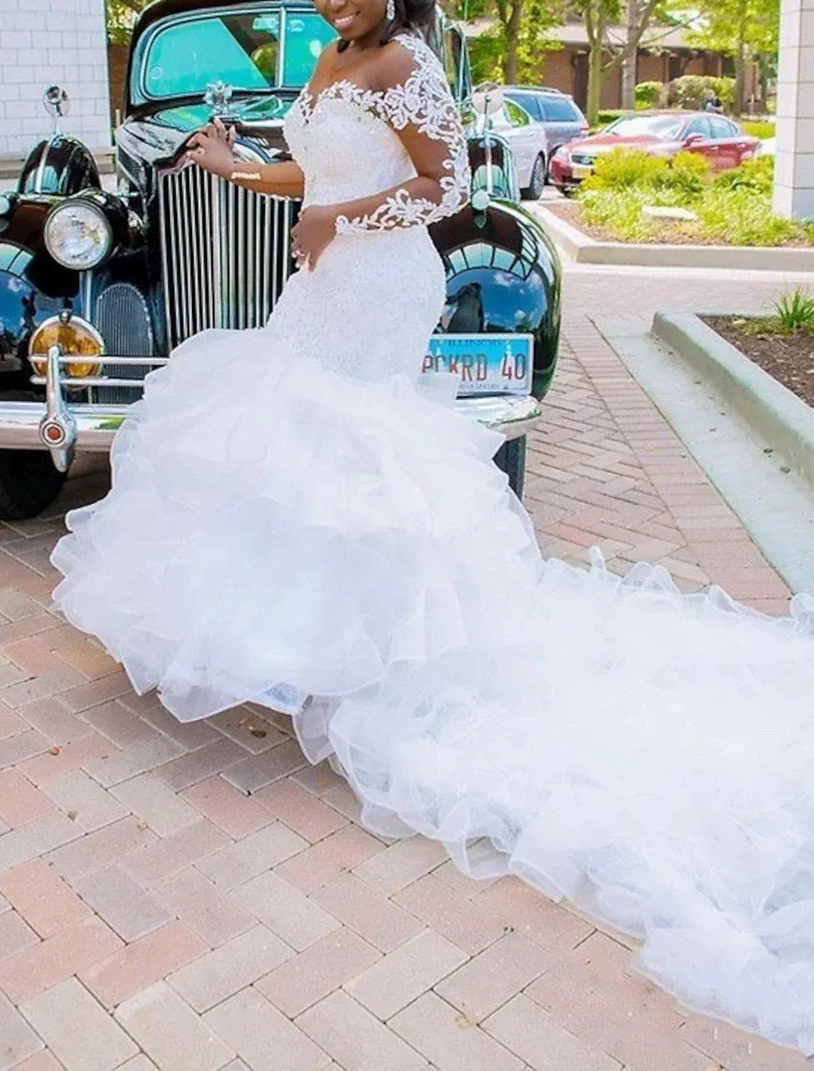 Multi Mermaid Tulle Ruffled Wedding Dress - Yihuiw by Yihuiw