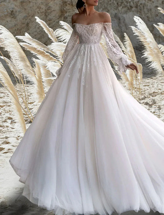 Ball Gown Tulle Wedding Gown - Yihuiw by Yihuiw