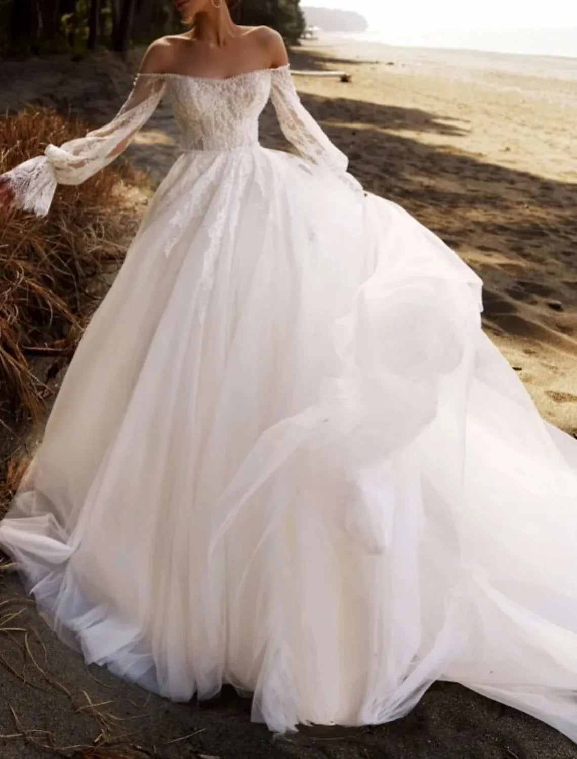 Ball Gown Tulle Wedding Gown - Yihuiw by Yihuiw
