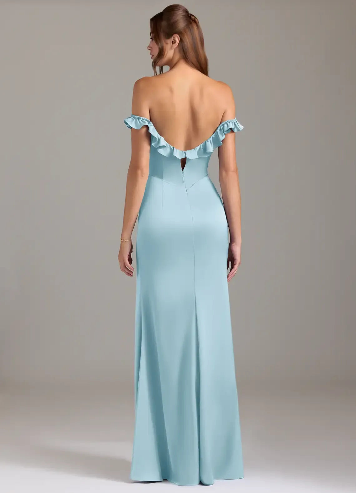 Mermaid Satin High Slit Wedding Dress - Yihuiw by Yihuiw