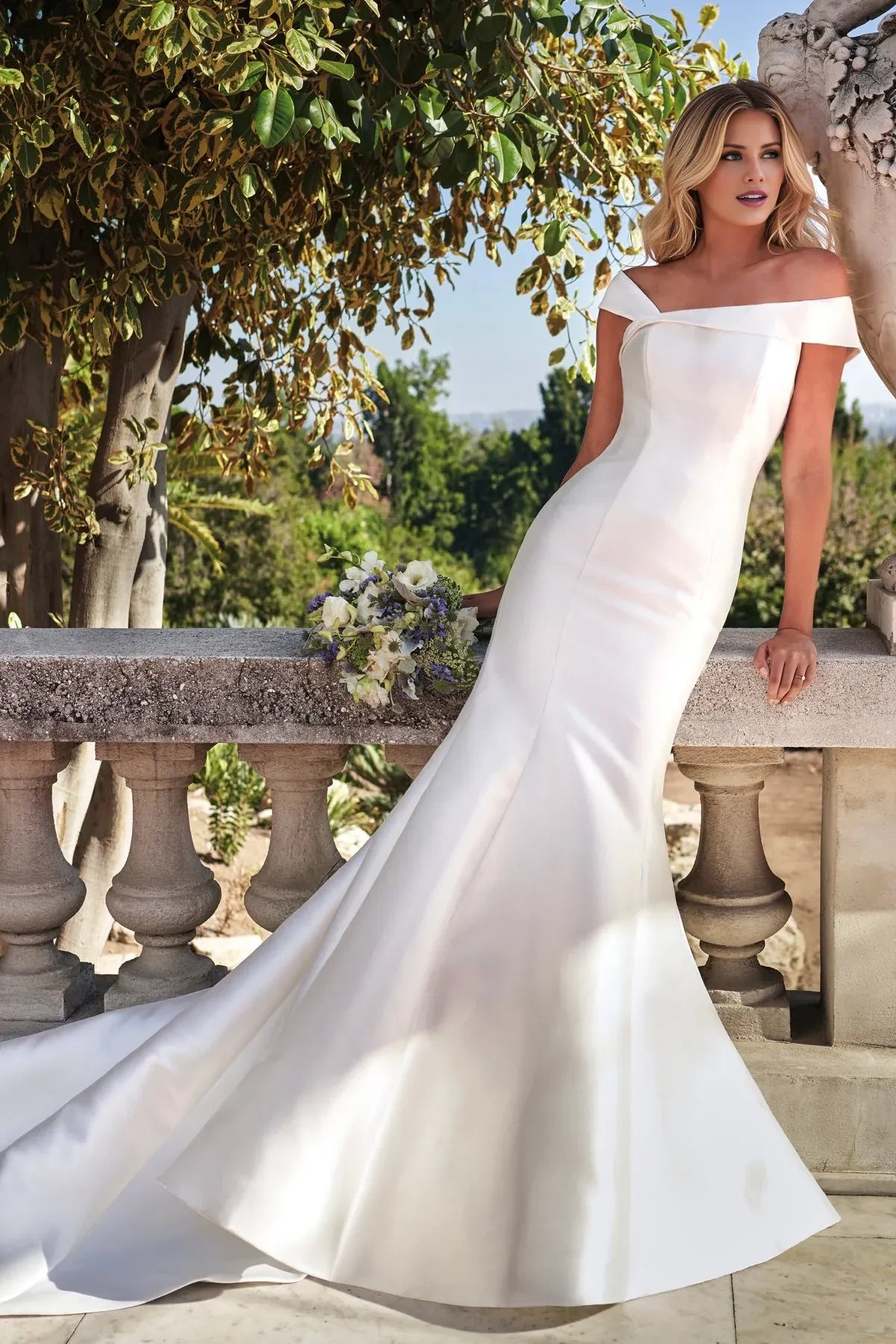 Mermaid Satin Button Back Wedding Dress - Yihuiw by Yihuiw