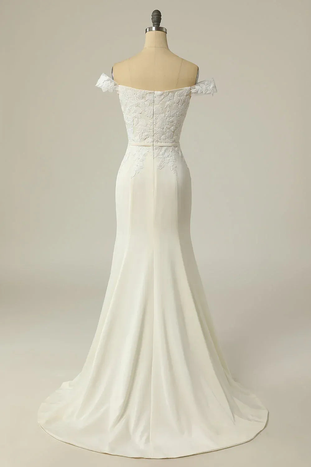 Mermaid Sweetheart Satin Train Wedding Dress - Yihuiw by Yihuiw