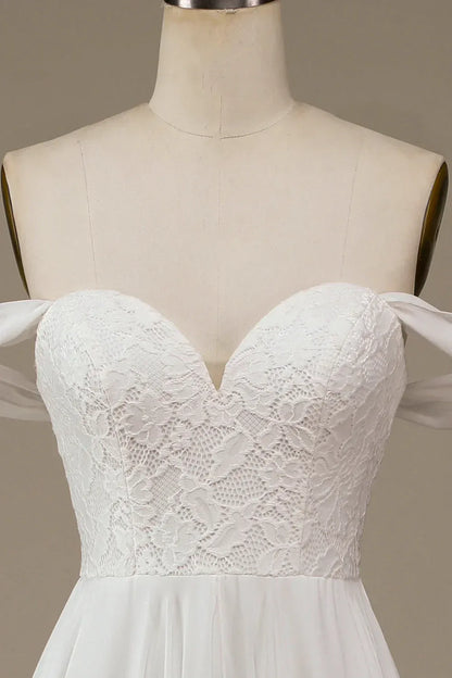 A-Line Sweetheart Chiffon Ruffled Wedding Dress - Yihuiw by Yihuiw