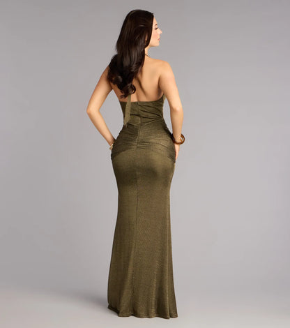 Mermaid Halter Ruched Floor-Length Wedding Dress - Yihuiw by Yihuiw