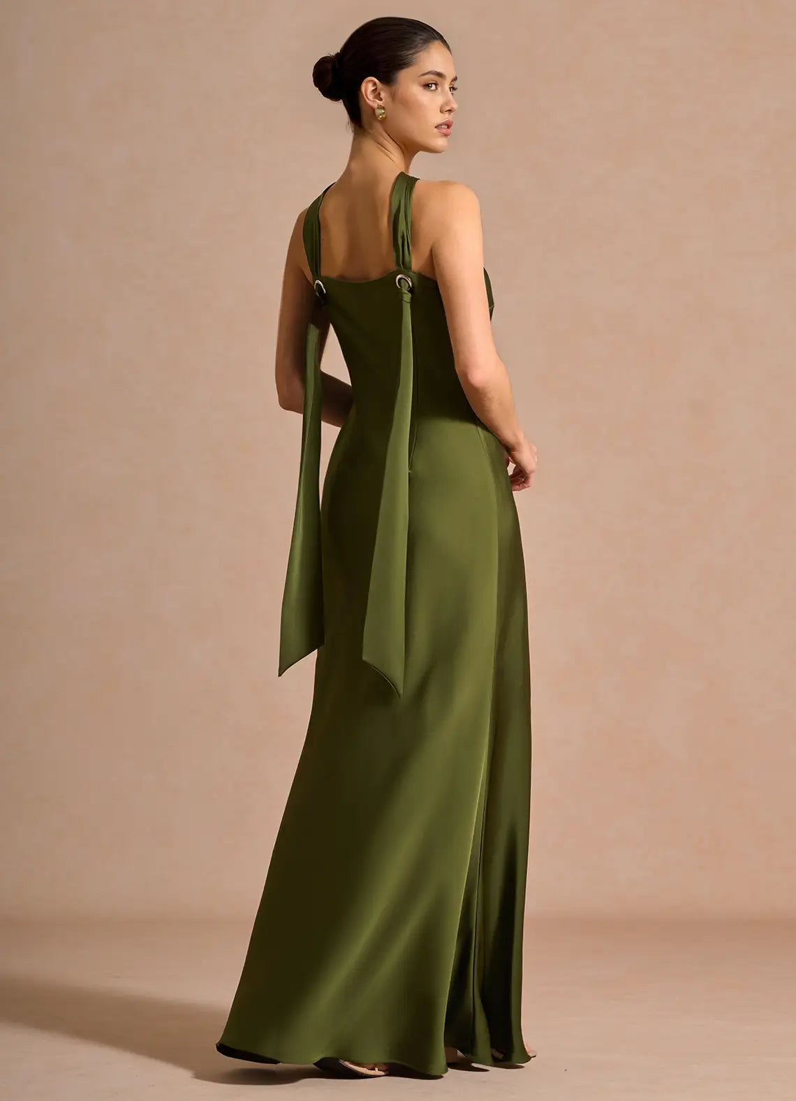 Mermaid Halter Satin Floor-Length Wedding Dress - Yihuiw by Yihuiw
