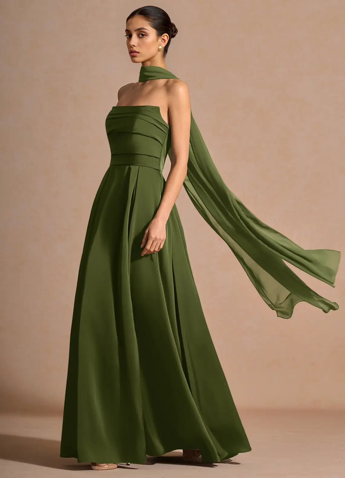 A-Line Strapless High Slit Floor-Length Wedding Dress - Yihuiw by Yihuiw