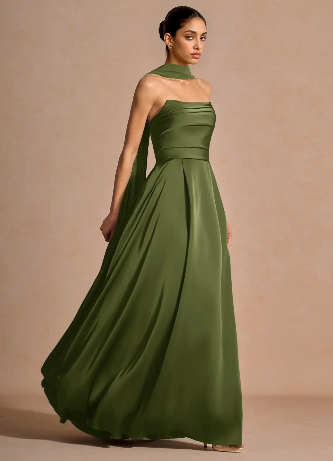 A-Line Strapless High Slit Floor-Length Wedding Dress - Yihuiw by Yihuiw