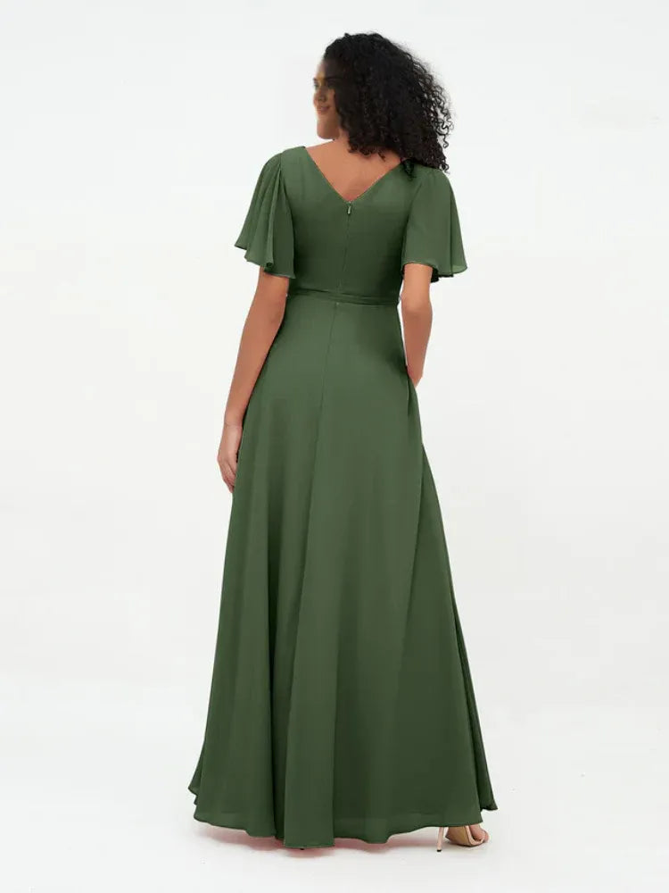 Chiffon Mini Wedding Dress - Yihuiw by Yihuiw