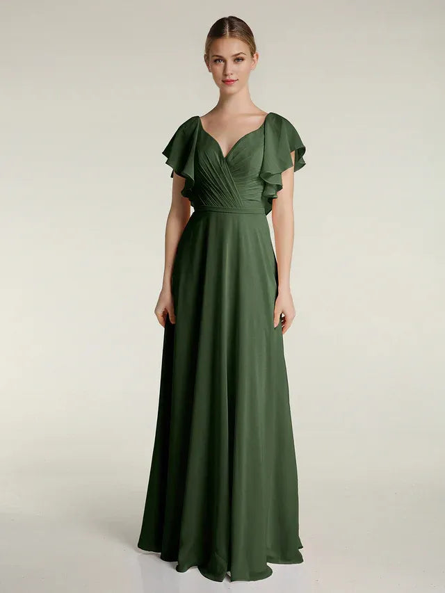 Chiffon Pleated Wedding Dress - Yihuiw by Yihuiw