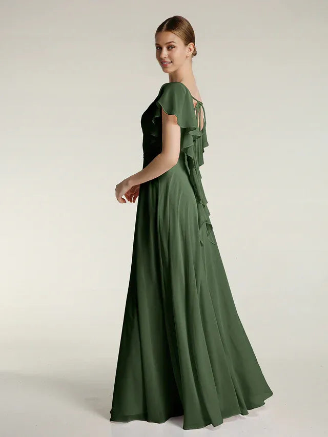 Chiffon Pleated Wedding Dress - Yihuiw by Yihuiw