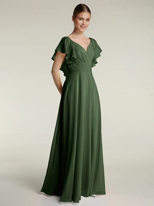 Chiffon Pleated Wedding Dress - Yihuiw by Yihuiw