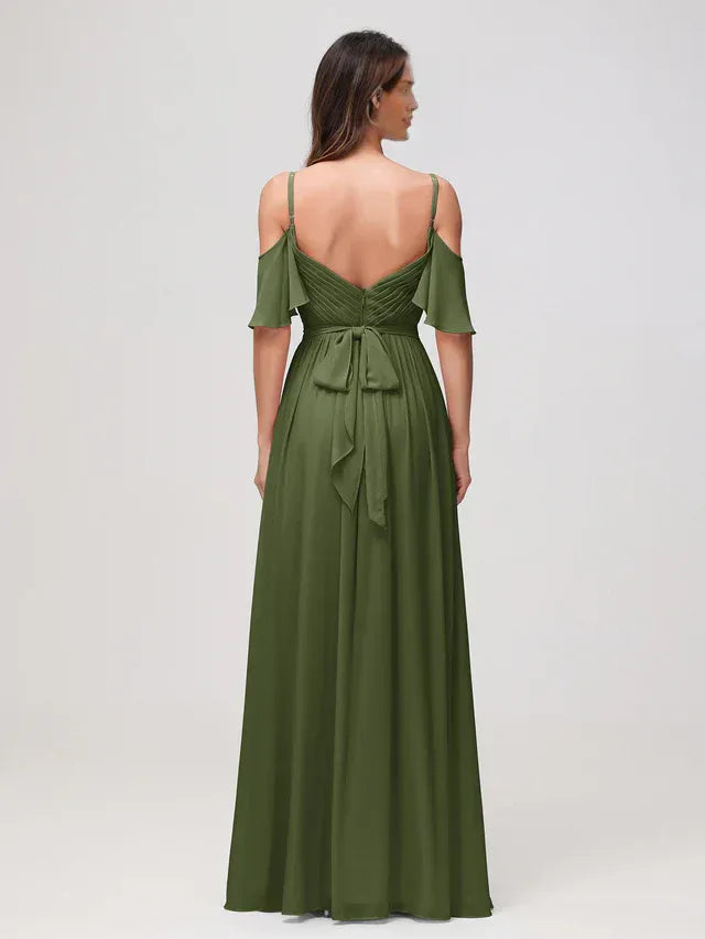 Chiffon High Slit Wedding Dress - Yihuiw by Yihuiw