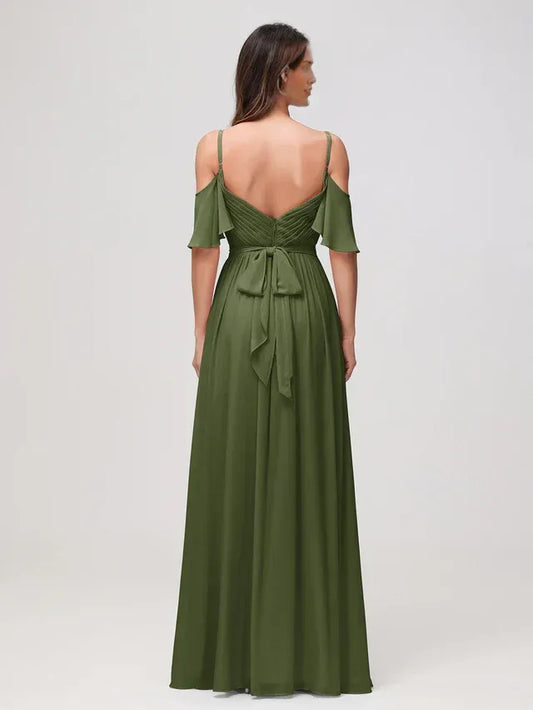 Chiffon High Slit Wedding Dress - Yihuiw by Yihuiw