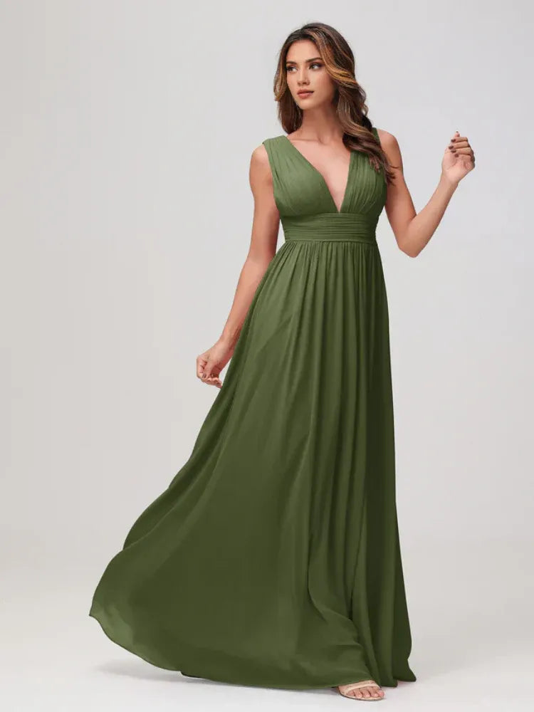 Empire Waist Chiffon Sleeveless Wedding Dress - Yihuiw by Yihuiw