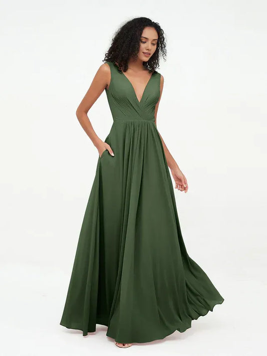 Chiffon Sleeveless Wedding Dress - Yihuiw by Yihuiw