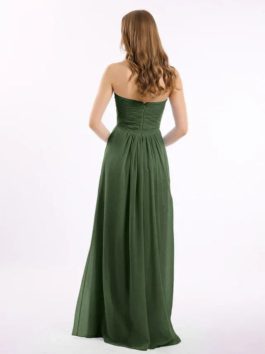 Empire Waist Strapless Chiffon Wedding Dress - Yihuiw by Yihuiw