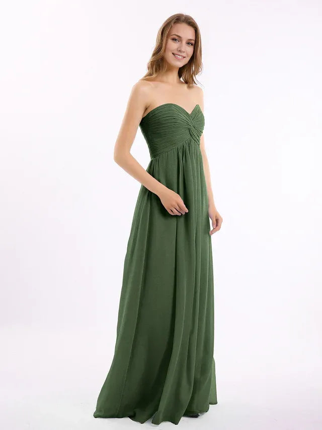 Empire Waist Strapless Chiffon Wedding Dress - Yihuiw by Yihuiw