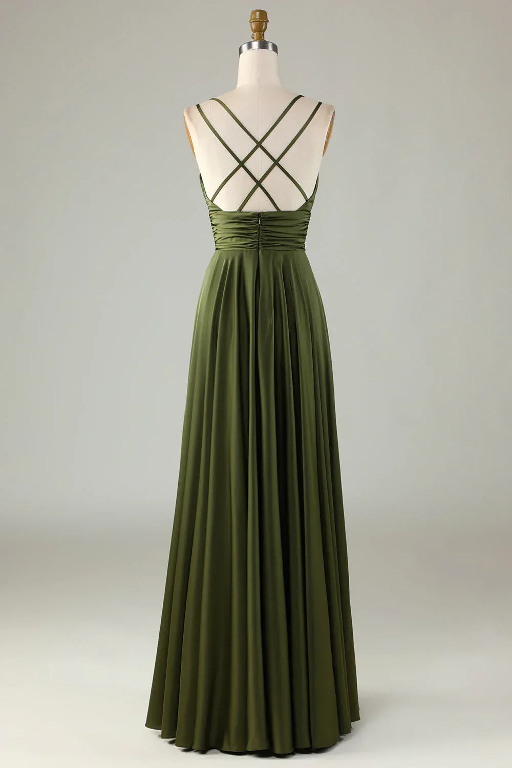 Spaghetti Strap Satin Wedding Dress - Yihuiw by Yihuiw