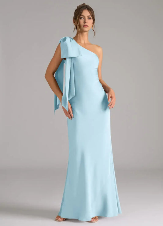 Mermaid One-Shoulder Satin Wedding Dress - Yihuiw by Yihuiw