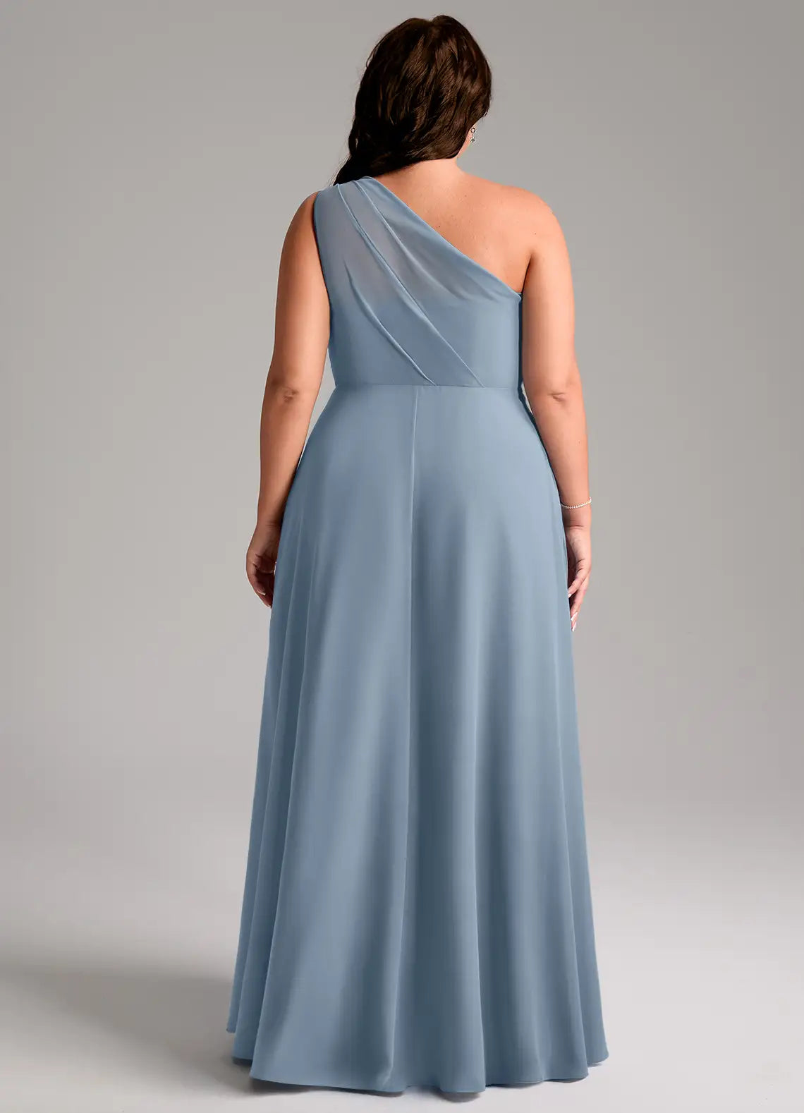 One-Shoulder High Slit Floor-Length Wedding Dress - Yihuiw by Yihuiw