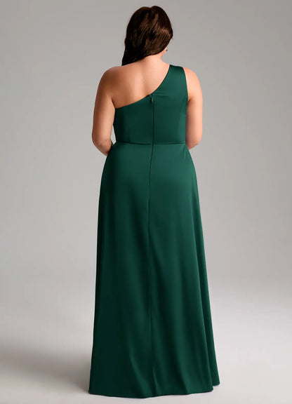One-Shoulder High Slit Floor-Length Wedding Dress - Yihuiw by Yihuiw