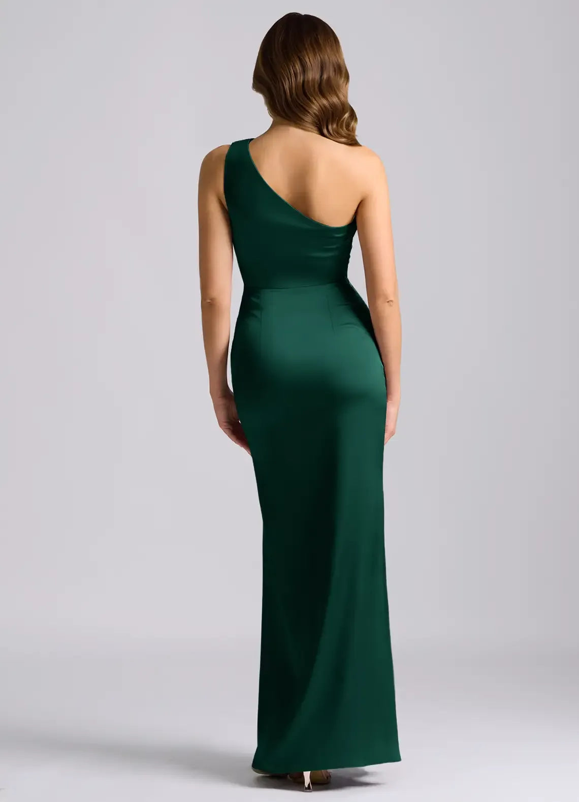 Mermaid One-Shoulder Satin Ruched Wedding Dress - Yihuiw by Yihuiw